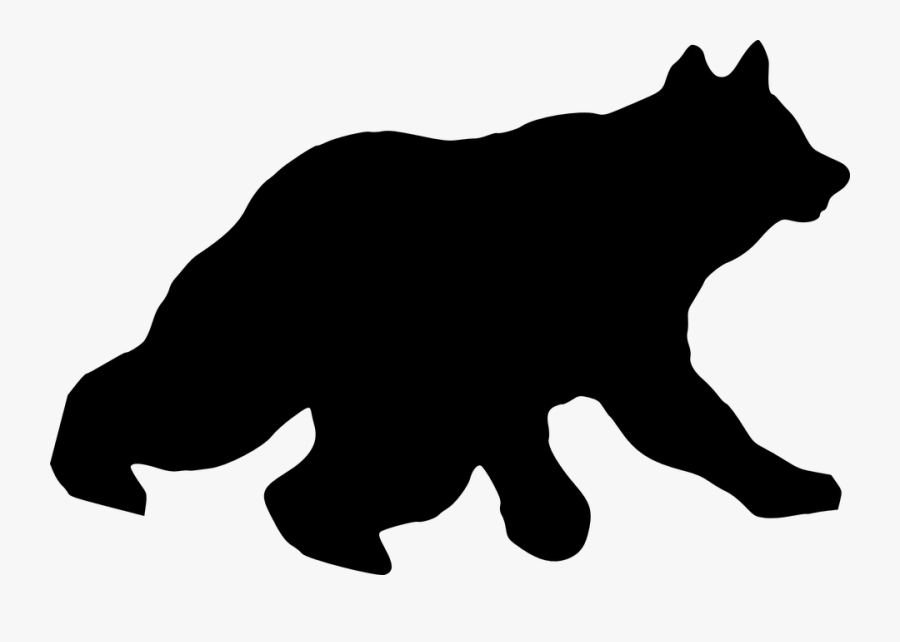 Polar Bear American Black Bear Silhouette Clip Art - Oso Silueta Png, Transparent Clipart