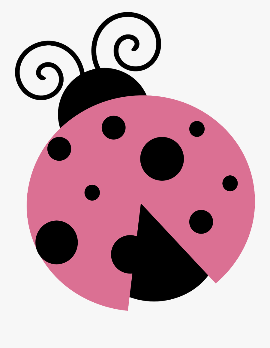 Lady Beetle Clipart Valentine - Ladybug Black And Pink, Transparent Clipart