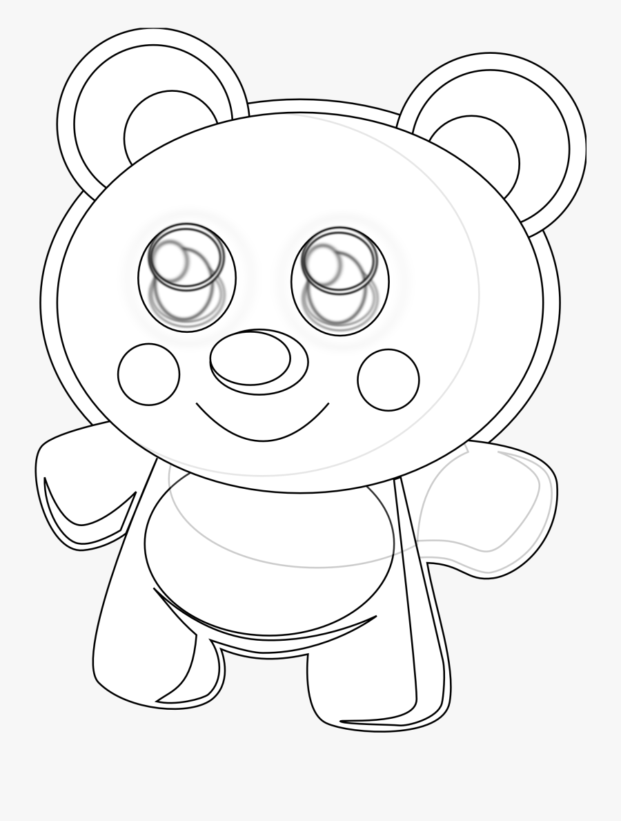 Teddy Bear Black And White Cute Animal Bear Clipart - Cartoon, Transparent Clipart