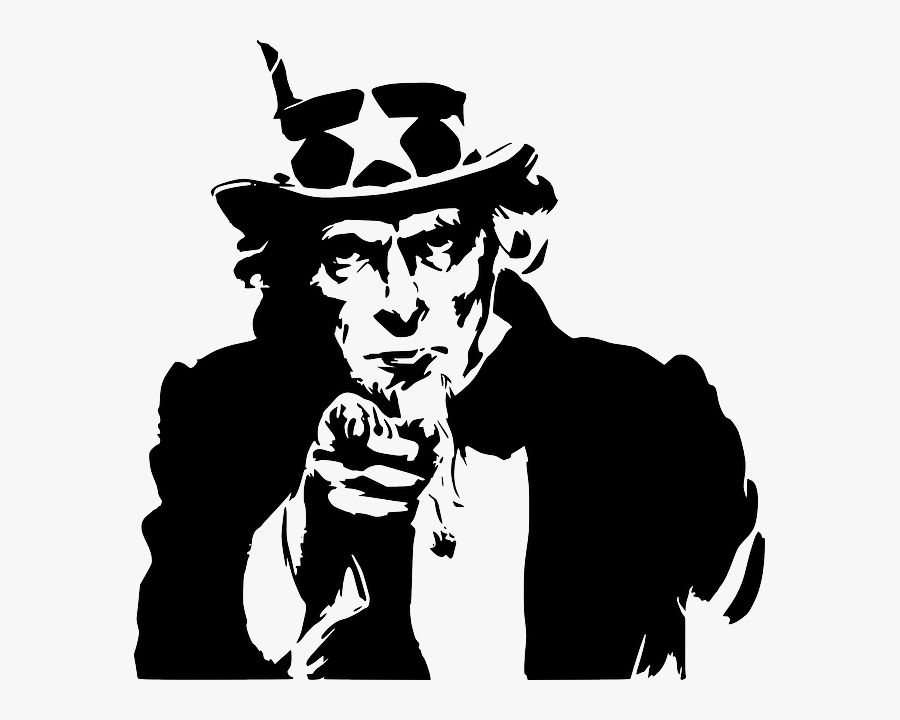 Transparent Taxes Clipart - Want You Uncle Sam Black And White, Transparent Clipart