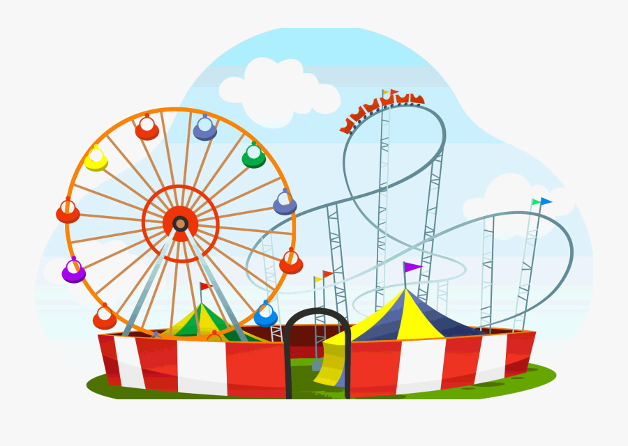 Amusement Park Transparent - Amusement Park Cartoon Drawing, Transparent Clipart