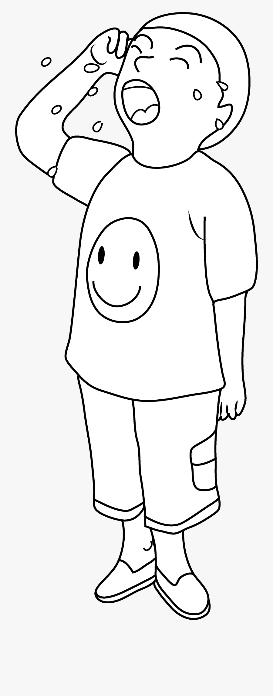 Crying Boy Clipart Black And White - Boy Crying Clipart Black And White, Transparent Clipart