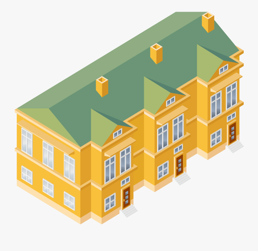 Isometric Projection House Building Clip Art - Isometric House, Transparent Clipart