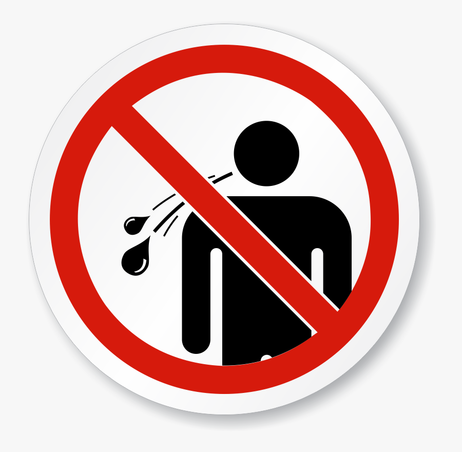 No Spitting Iso Prohibition Sign Is - No Spitting, Transparent Clipart