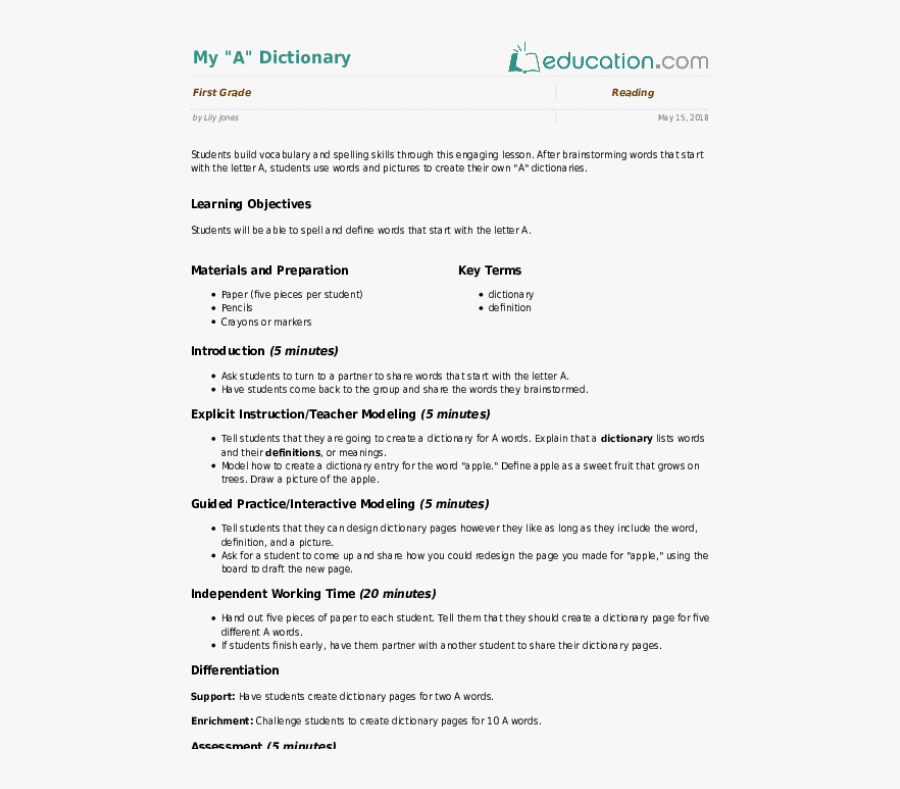 Dictionary Clipart Dictionary Page - Learning Resources In Lesson Plan, Transparent Clipart