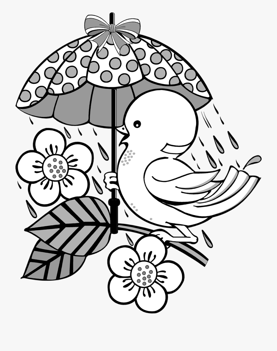 Drawing Of Umbrella Design, Transparent Clipart