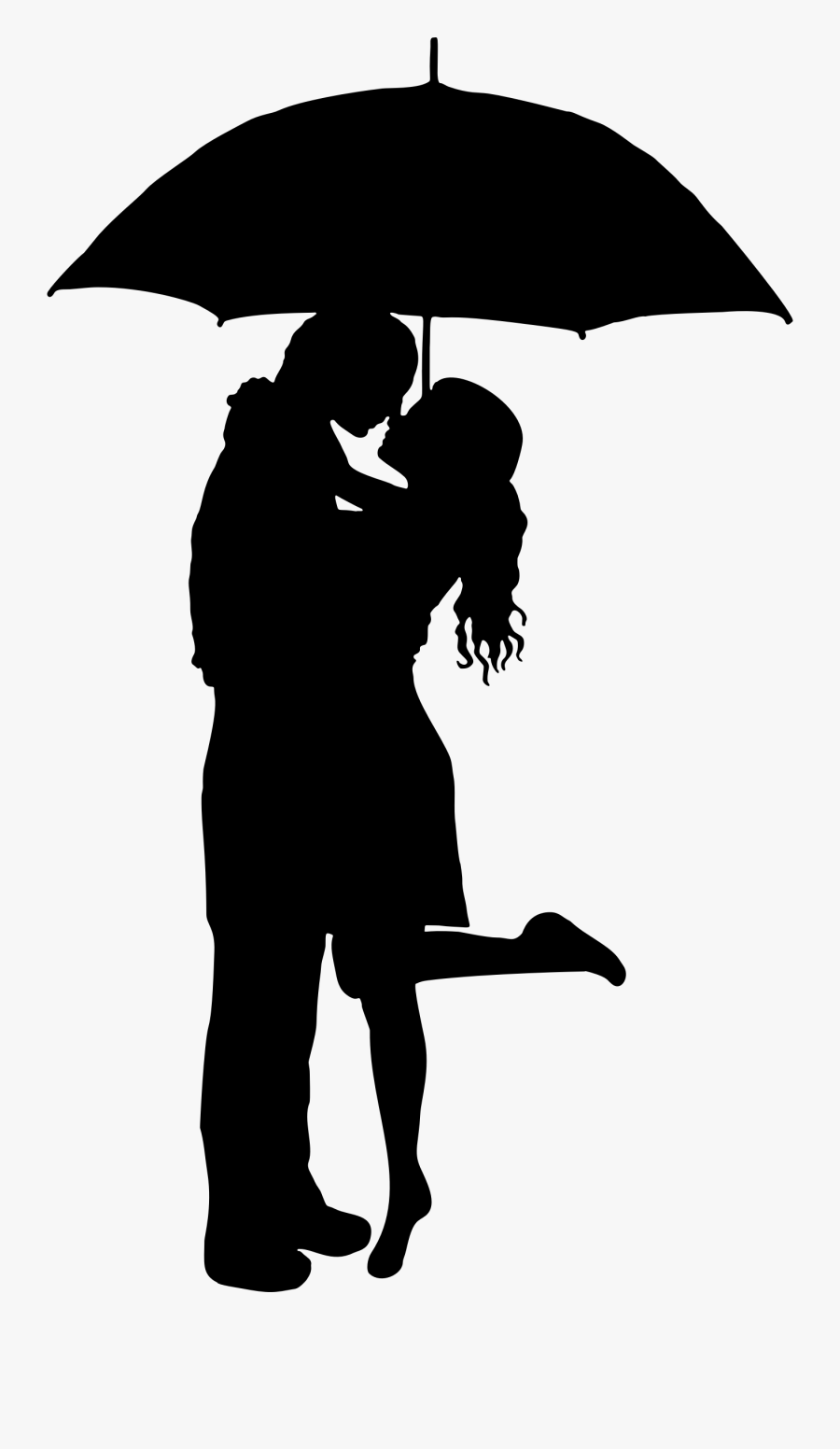 Idea For A Door Topper - Umbrella Silhouette Couple Kiss, Transparent Clipart