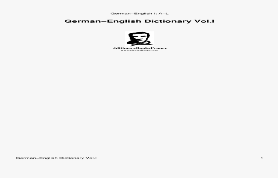 Clip Art Dictionary Of German English - Paper Product, Transparent Clipart