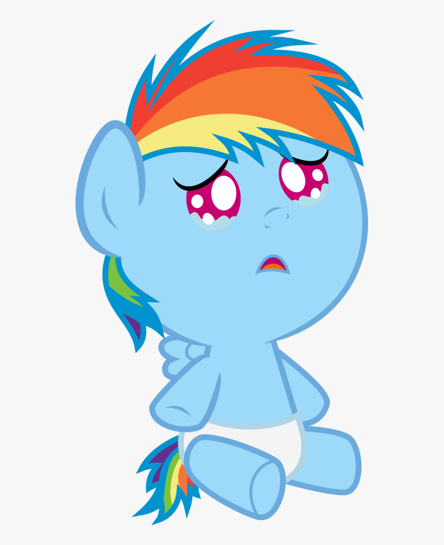 Transparent Crying Baby Clipart - Gambar My Little Pony Rainbow Dash Baby, Transparent Clipart