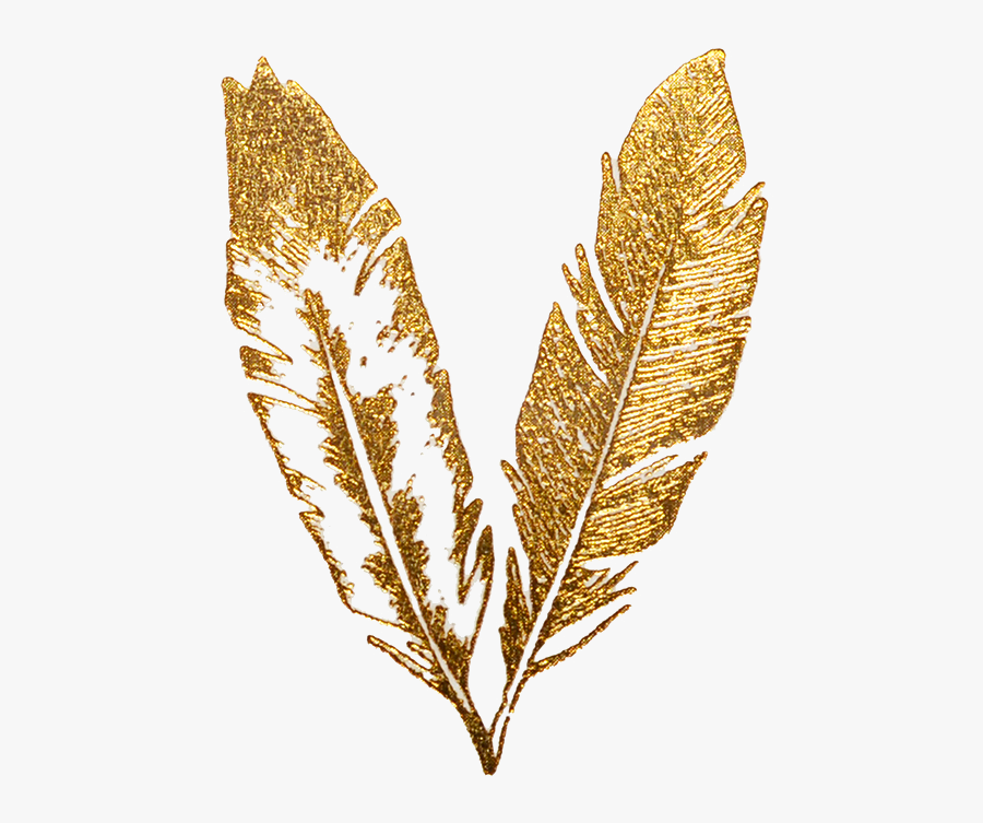 #gold #feather #feathers #decor #decoration #icon #graphic - Black And Gold Feather Png, Transparent Clipart