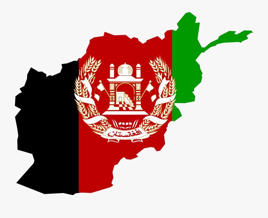 Afghanistan Map With Flag, Transparent Clipart