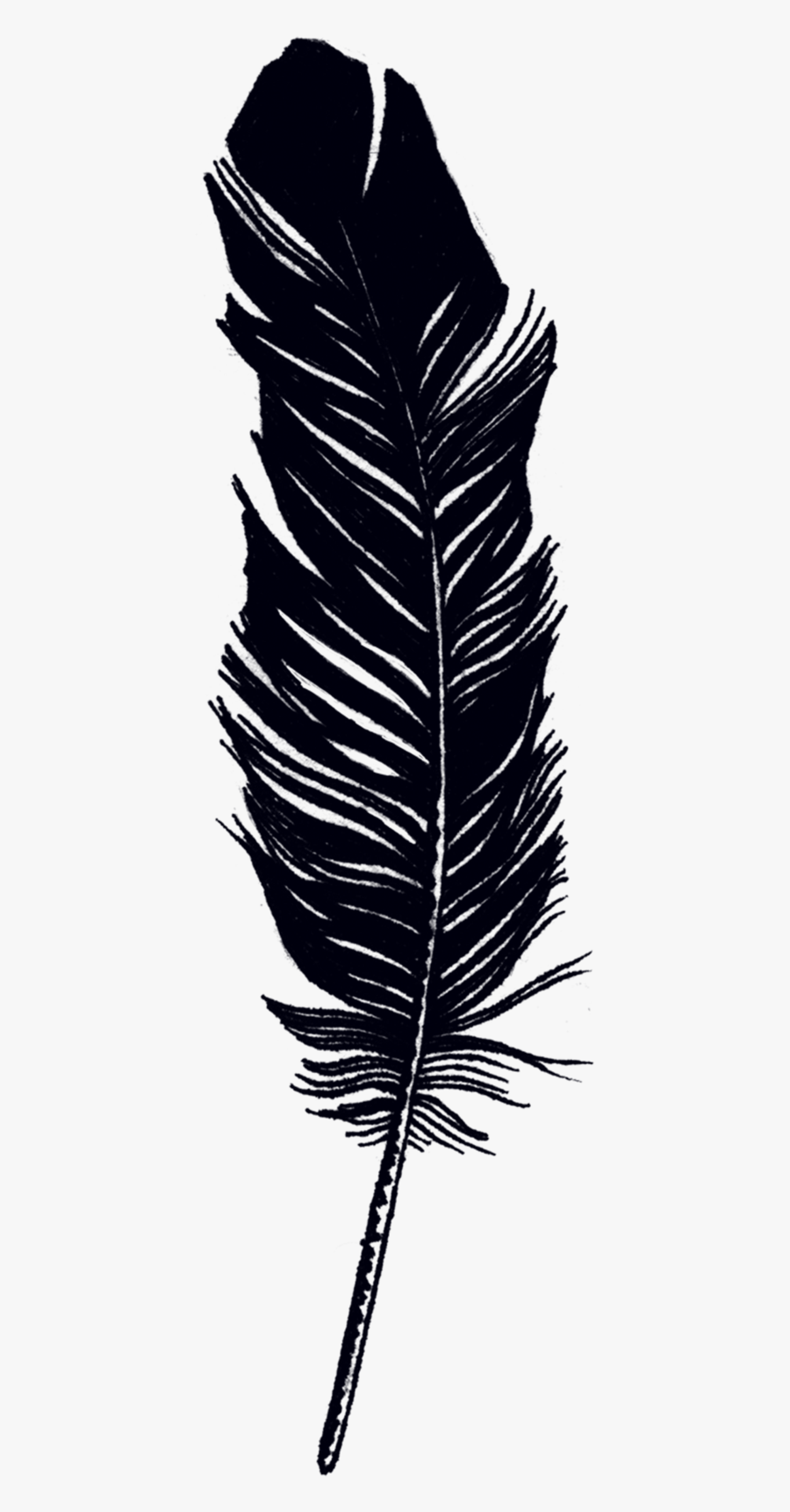 Feathers Transparent Clipart Free - Black Tattoos On Paper, Transparent Clipart
