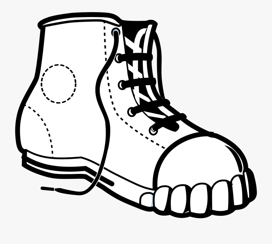 Single Basketball Clipart Black And White - Shoe Clipart Black And White, Transparent Clipart