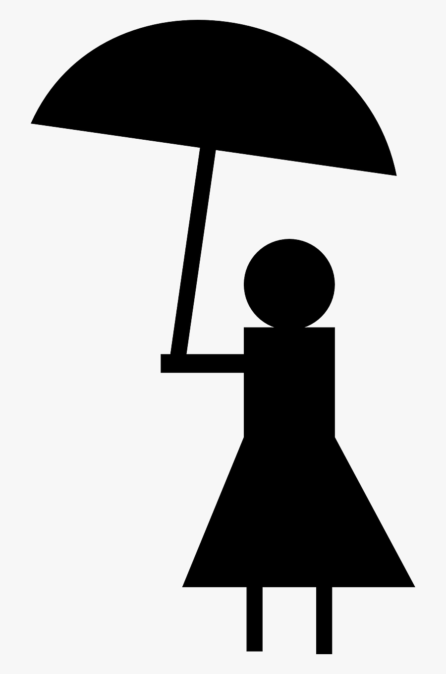 Umbrella, Lady, Silhouette, Figure, Holding, Rain - Silhouette Of Lady Holding Umbrella, Transparent Clipart