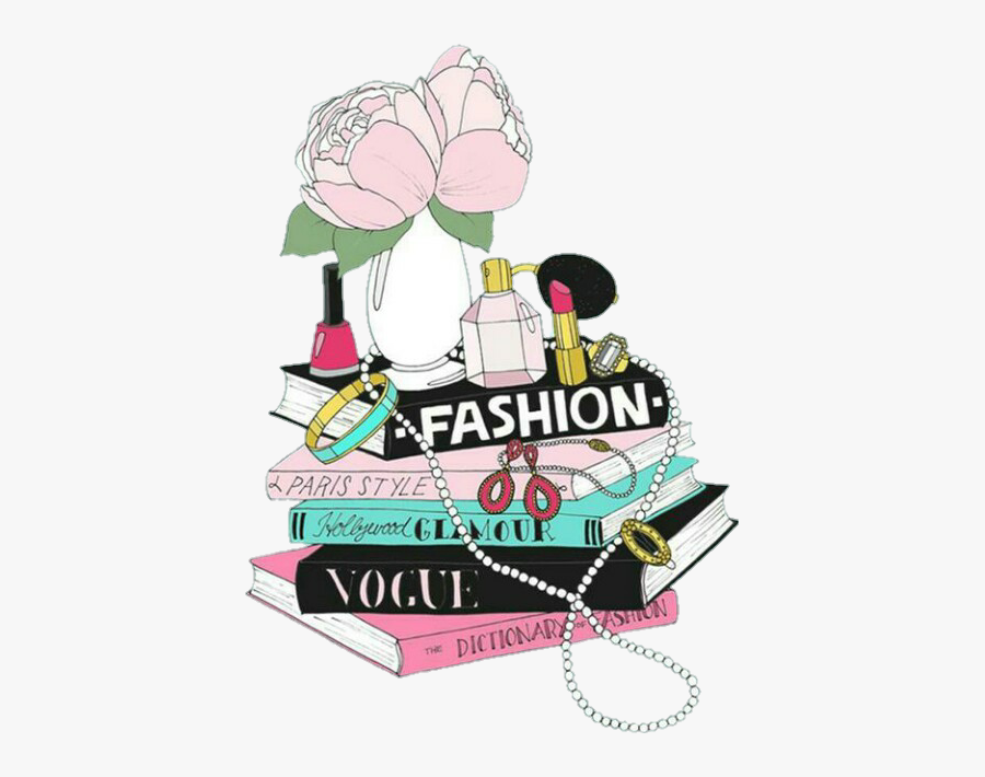 #fashion #vogue #makeup #glamour #cute #sticker #asthetic - Stack Of Fashion Books Art, Transparent Clipart