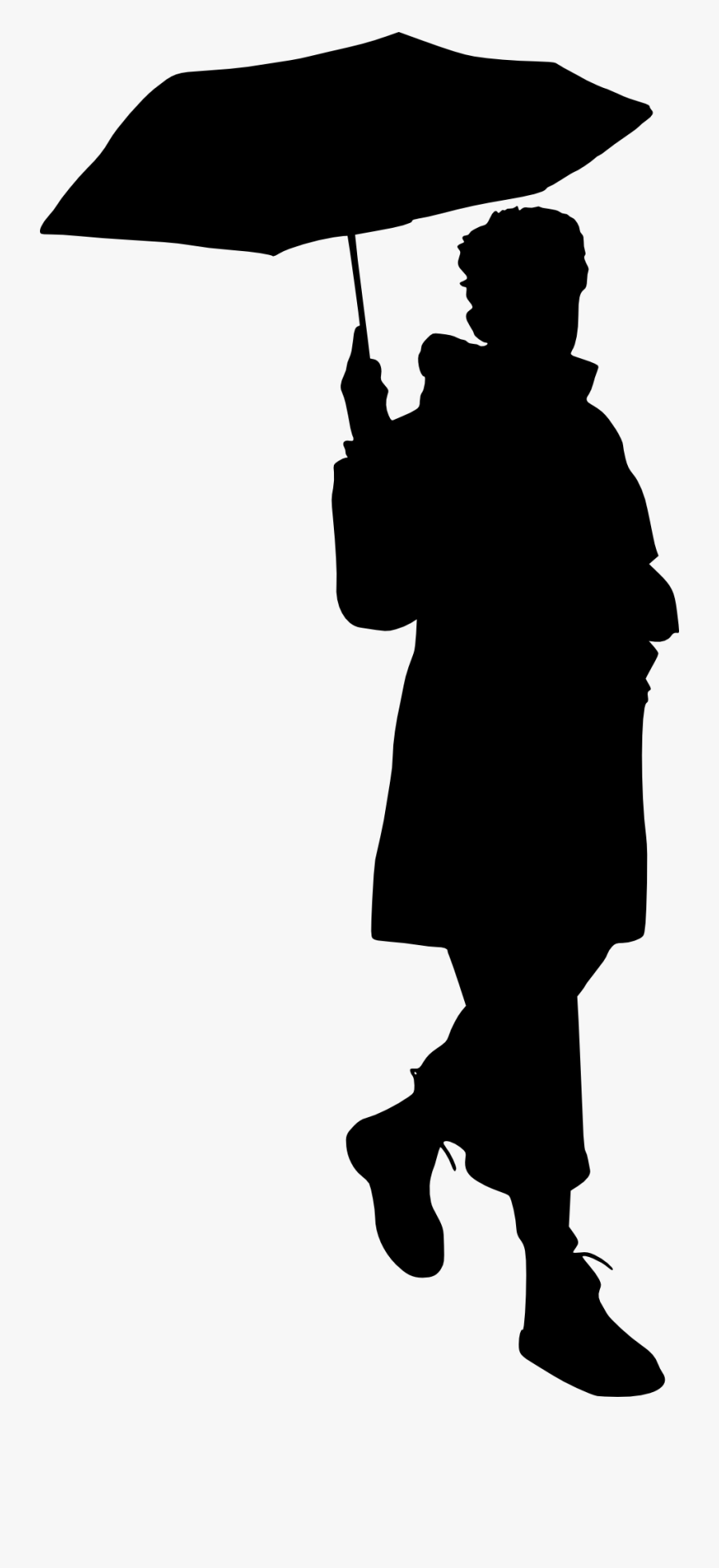 Girl With Umbrella Drawing - Silhouette, Transparent Clipart