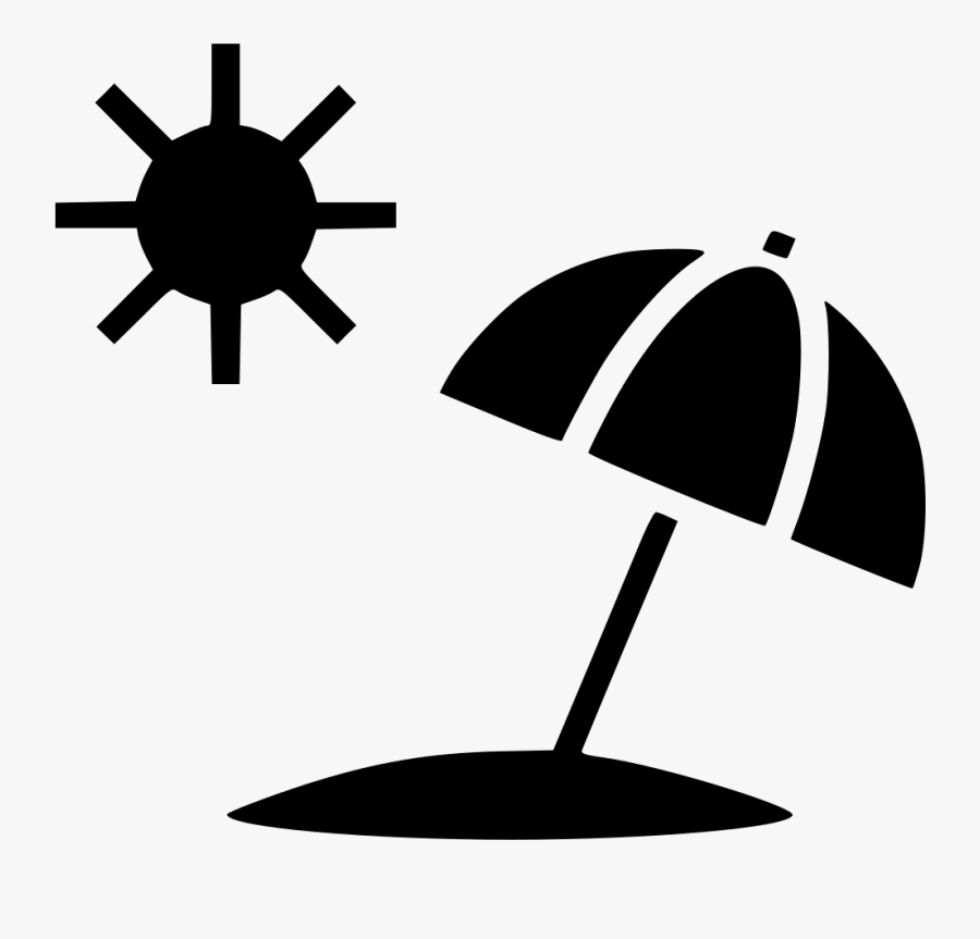 Clip Art Freeuse Stock Sun Summer Umbrella Beach Svg - Beach Icon Png, Transparent Clipart