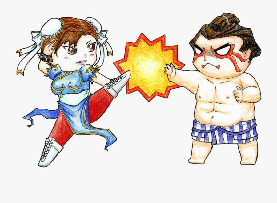 Chun Li And E Honda By Flying Bagel - Cartoon, Transparent Clipart