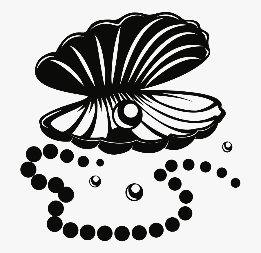 Visual Arts,plant,flower - Pearls Black And White Clipart, Transparent Clipart