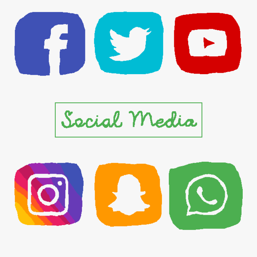 Social Media Icons - Colorful Social Media Logos, Transparent Clipart