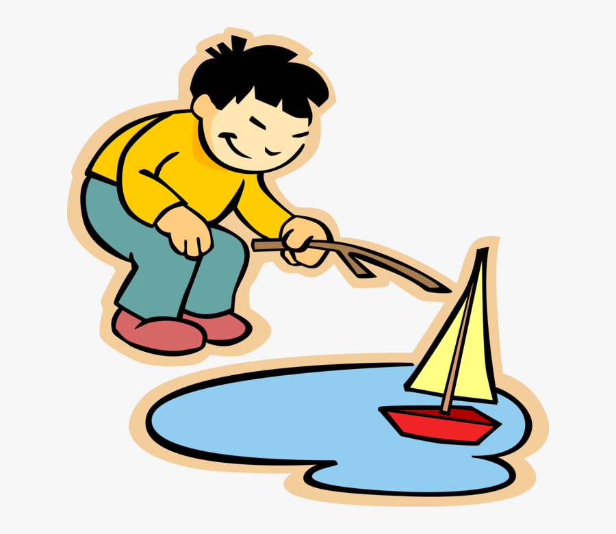 Transparent Puddle Png - Boy Is Sailing Boat, Transparent Clipart