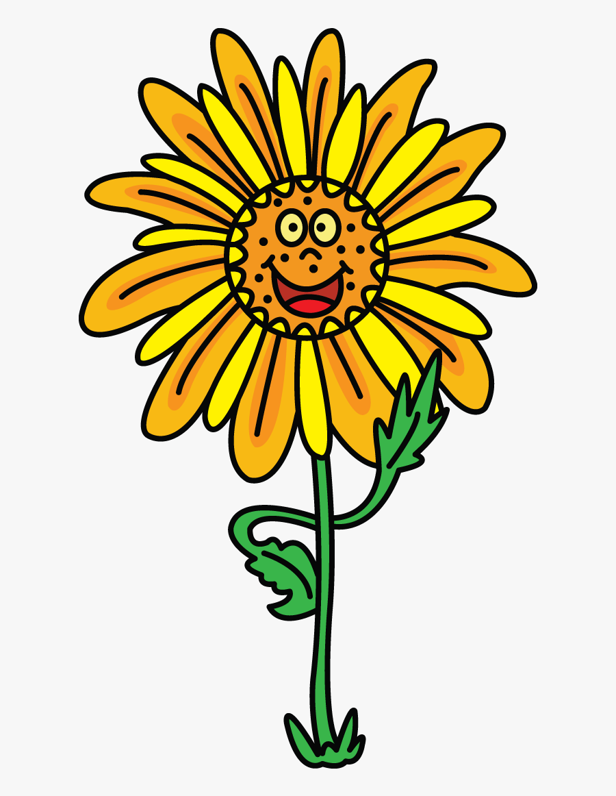 Drawing Sunflowers Small Transparent Png Clipart Free - Transparent Clipart Happy Sunflower, Transparent Clipart