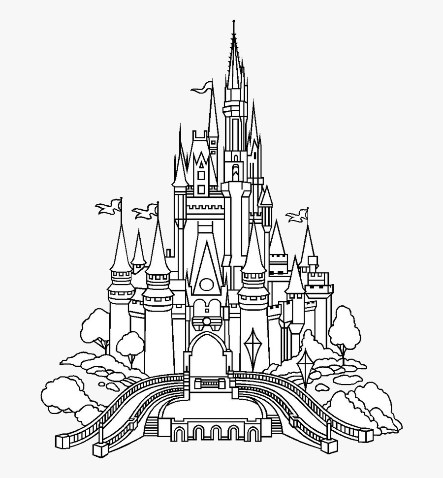 Disney Castle Best Ideas About Illustrations And Clipart - Kleurplaat Kastelen, Transparent Clipart