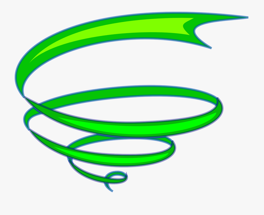 Spiral Ribbon Green Whirl Swirl Fall Drop - Clip Art Spirals, Transparent Clipart