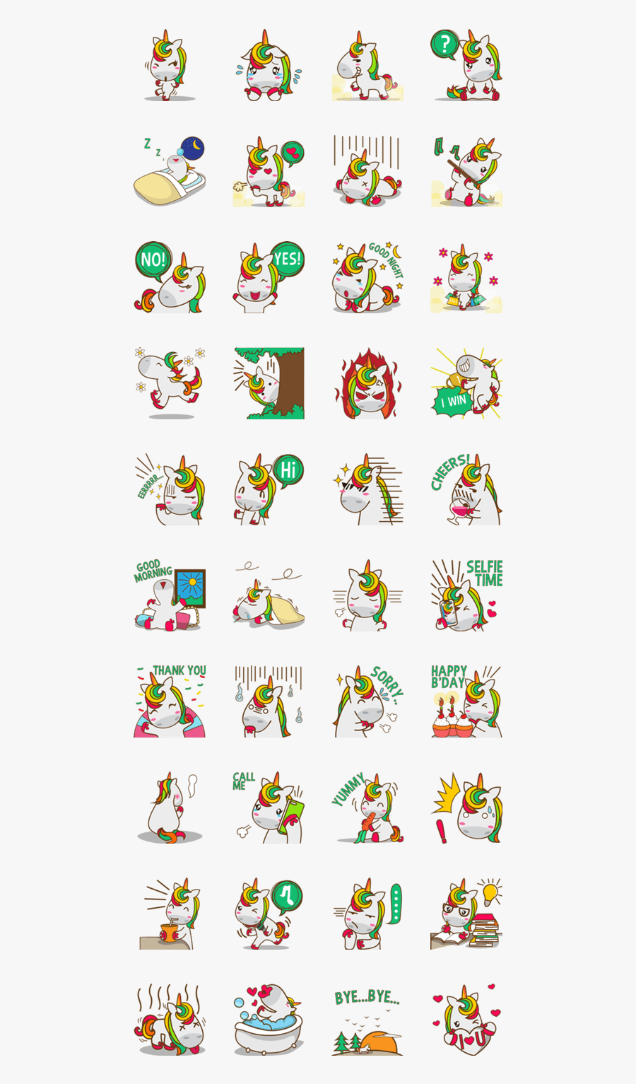 Planner Clipart Kawaii - สติ๊กเกอร์ ม้า ยู นิ คอร์น, Transparent Clipart