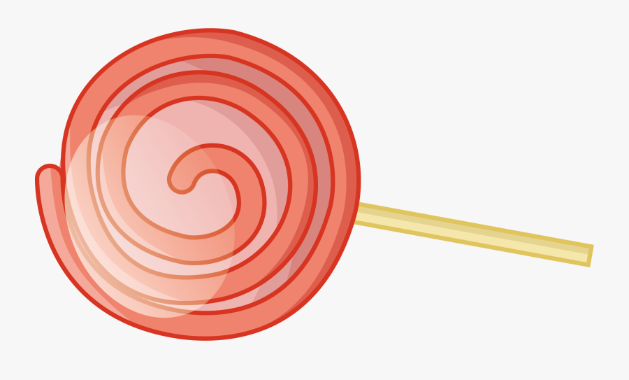 Lollipop Clipart Spiral - Red Lollipop Cartoon, Transparent Clipart