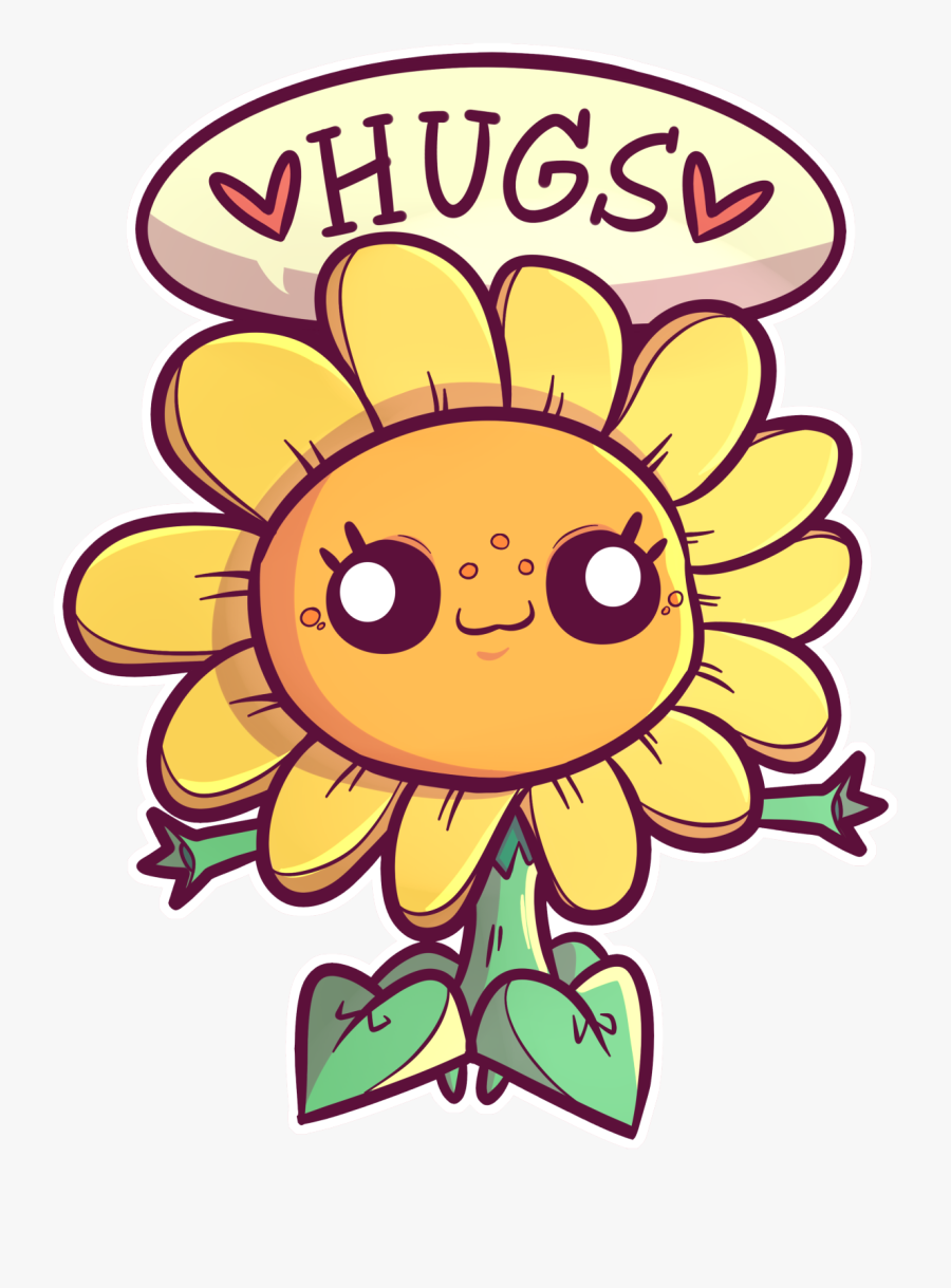 Sunflower Clipart Outline - Plants Vs Zombies Cute Sunflower, Transparent Clipart