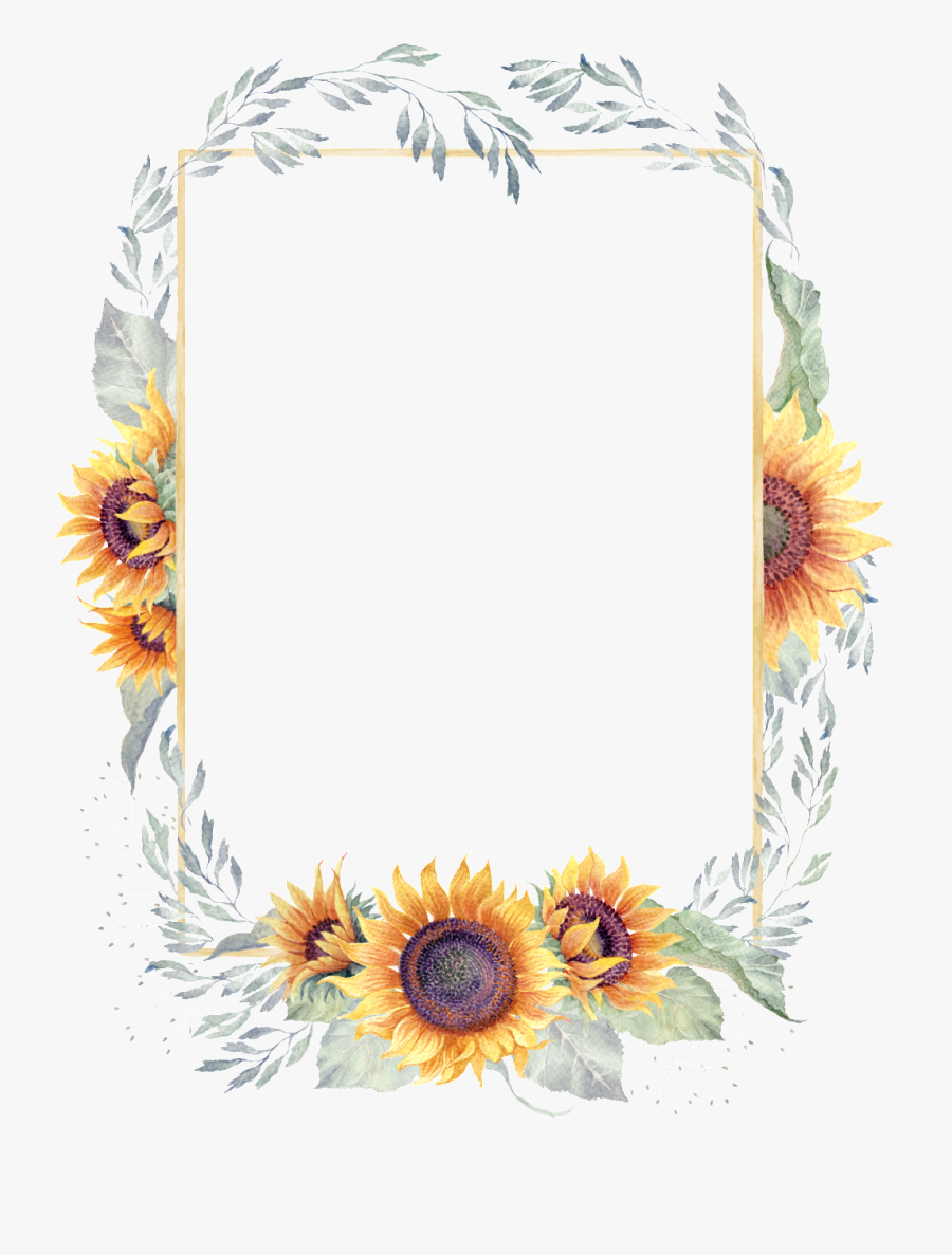 Svg Vector Sunflower Border - Transparent Background Sunflower Border, Transparent Clipart