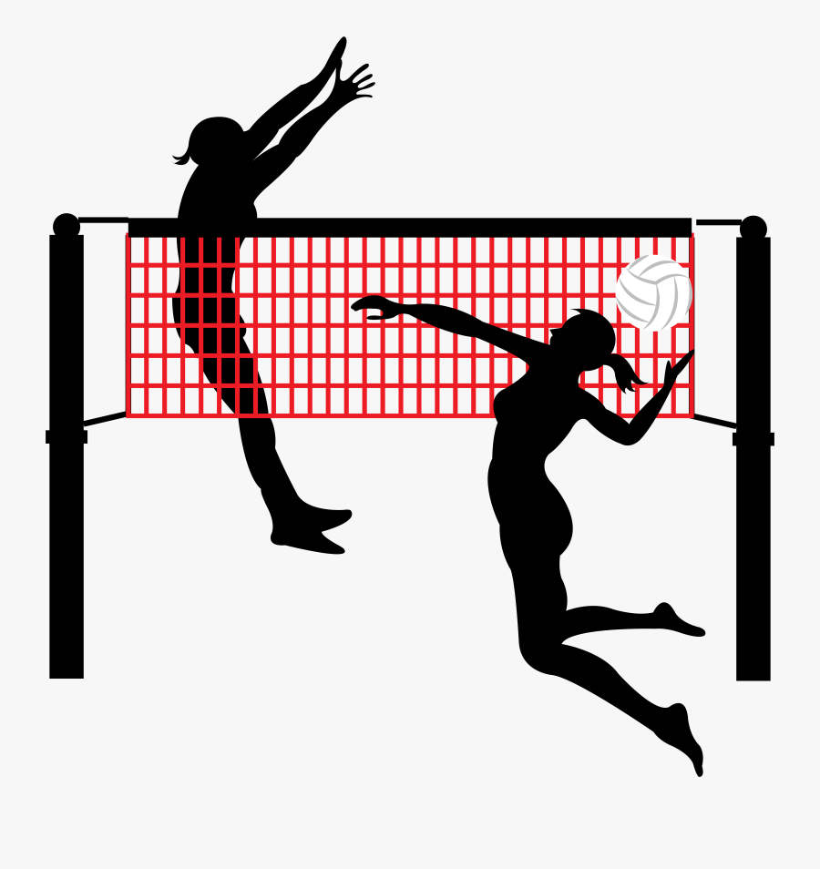 Blocks Clipart Volleyball Player Spike Silhouette Free.