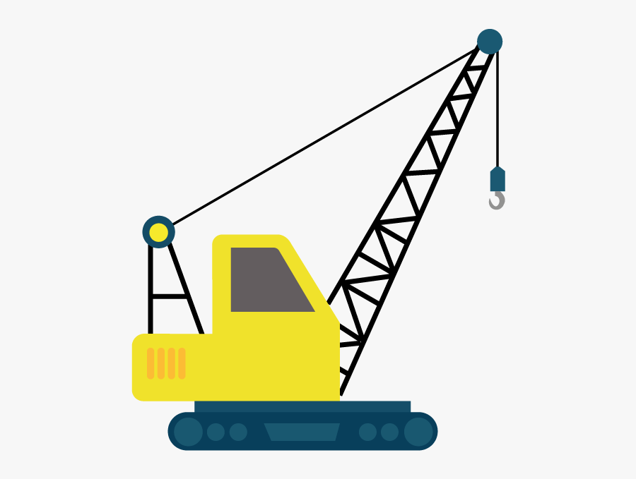 Clip Art Construction Crane - Clip Art Crane Construction, Transparent Clipart