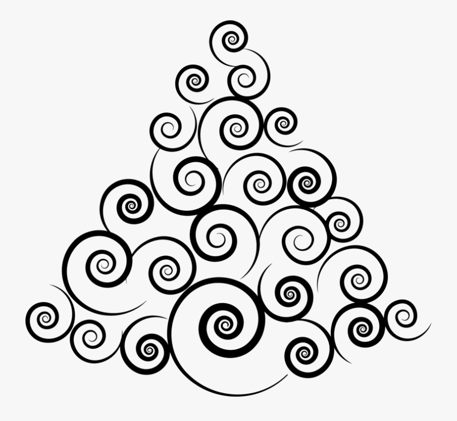 Abstract Spiral Christmas Tree Silhouette - Transparent Abstract Christmas Tree, Transparent Clipart