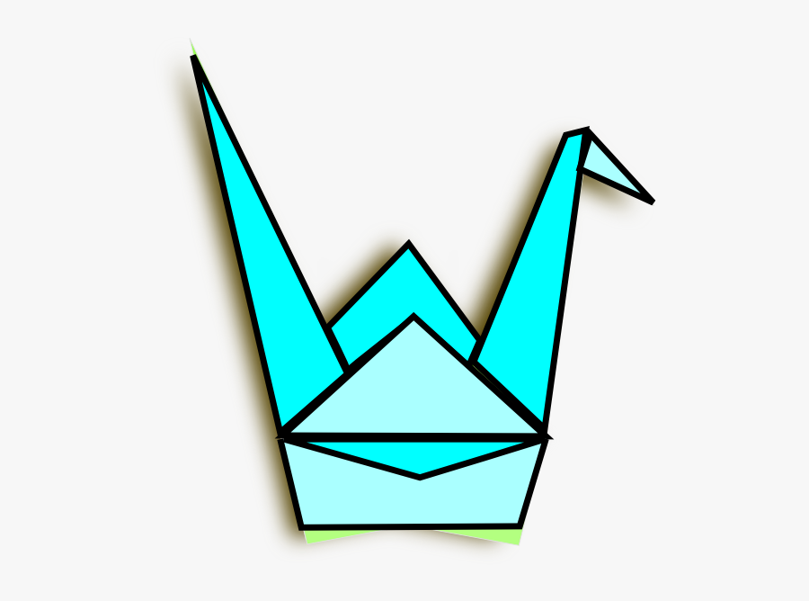 Paper Crane Side View, Transparent Clipart