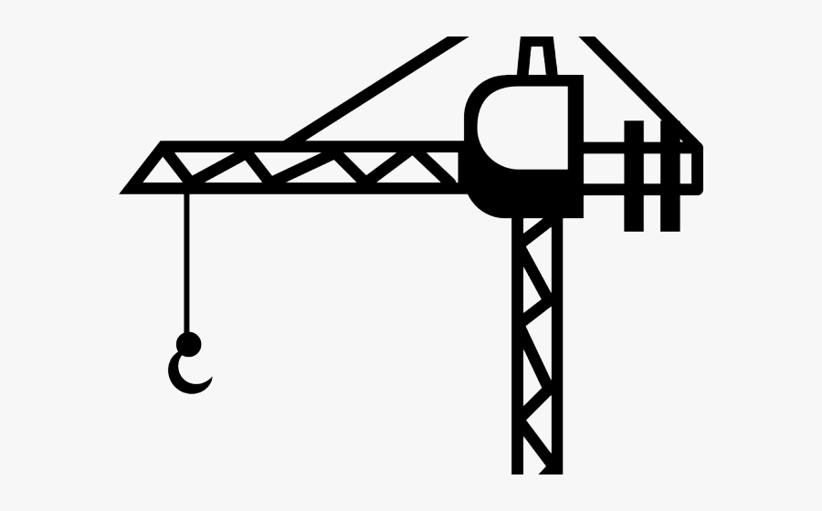 Crane Clipart Construction Icon - Construction Crane Clipart Black And White, Transparent Clipart