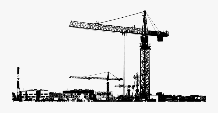 Construction Equipment,crane,tower - Silhouette Crane Png, Transparent Clipart