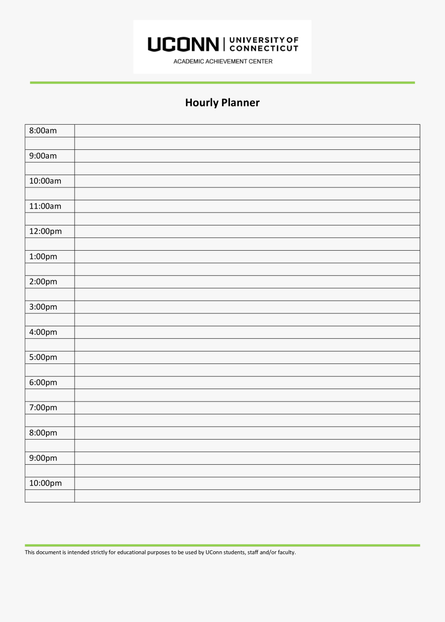Clip Art Free Planner Template - University Of Connecticut, Transparent Clipart