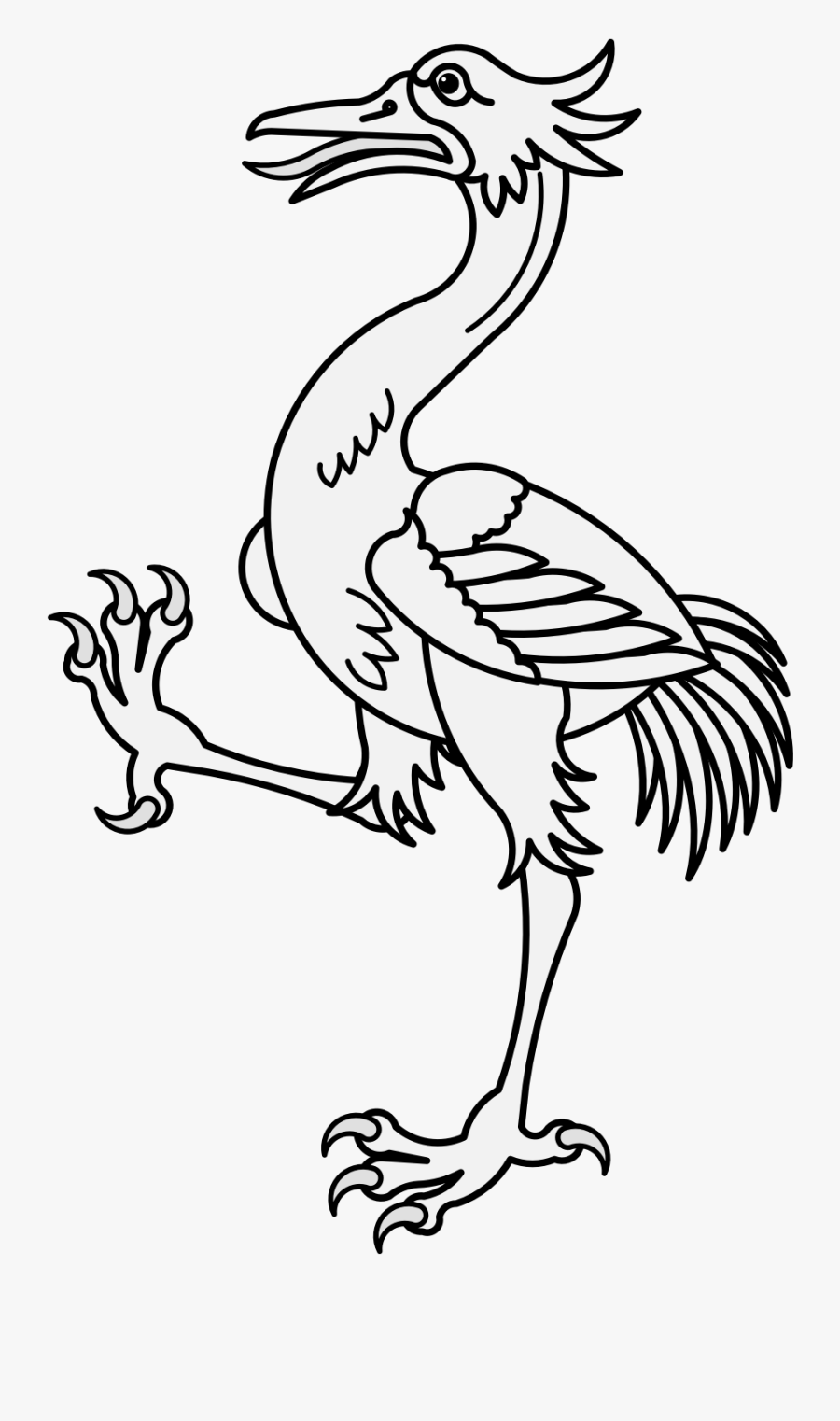 Crane Heraldic Crane - Heraldic Crane, Transparent Clipart