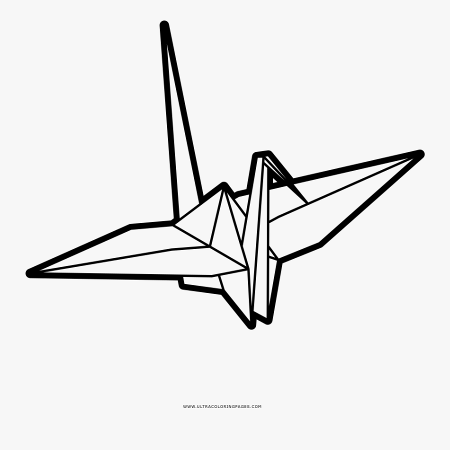 Origami Crane Coloring Page - Origami Crane Icon Png, Transparent Clipart