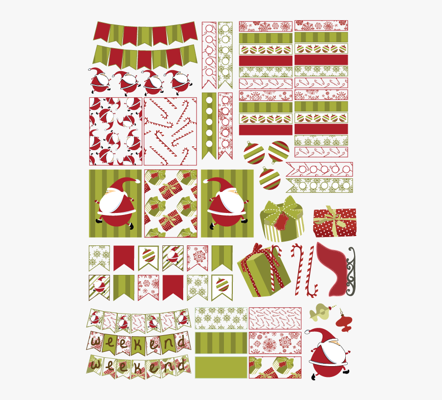 Clip Art Free Christmas Sticker Printable - Happy Planner Christmas Printables, Transparent Clipart
