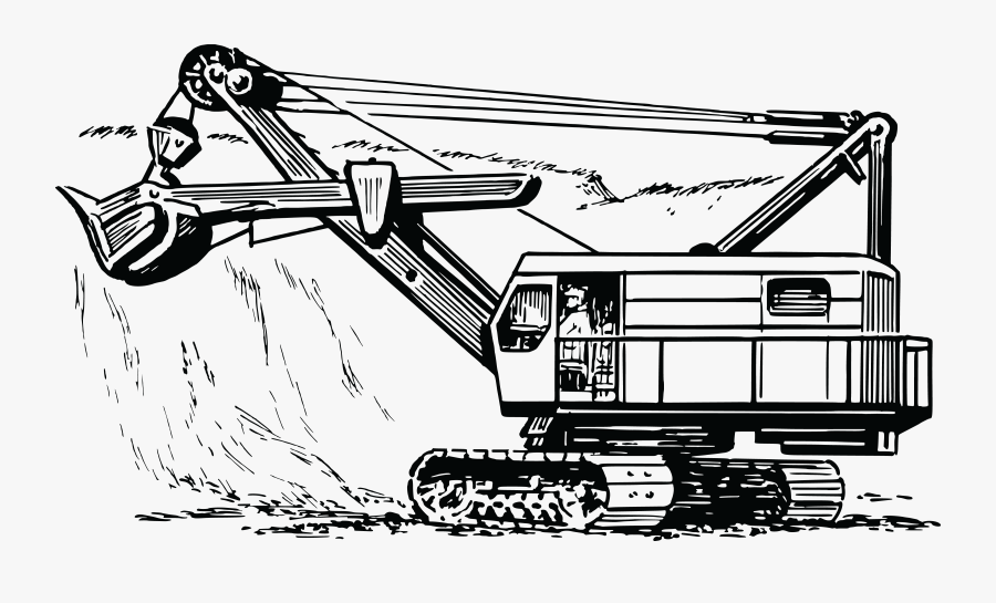 Crane And Excavator Vector Clipart Image - Экскаватор Подземный, Transparent Clipart