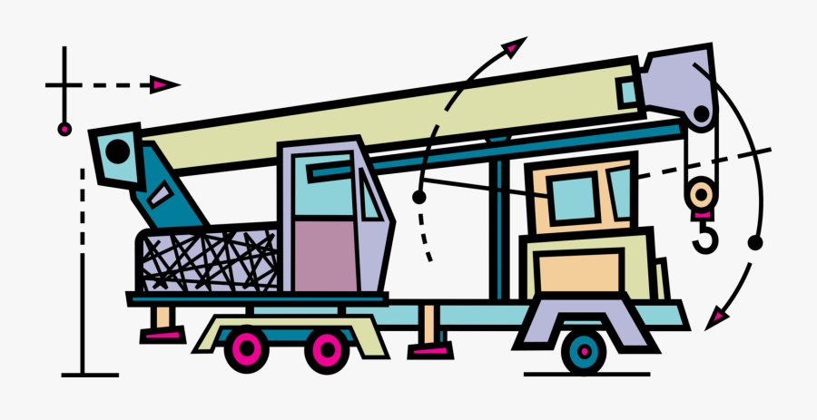 Vector Illustration Of Mobile Construction Crane Heavy, Transparent Clipart
