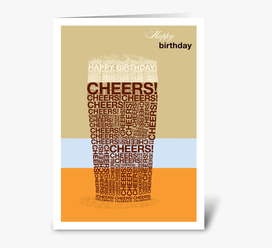 Happy Birthday Card Beer, Transparent Clipart
