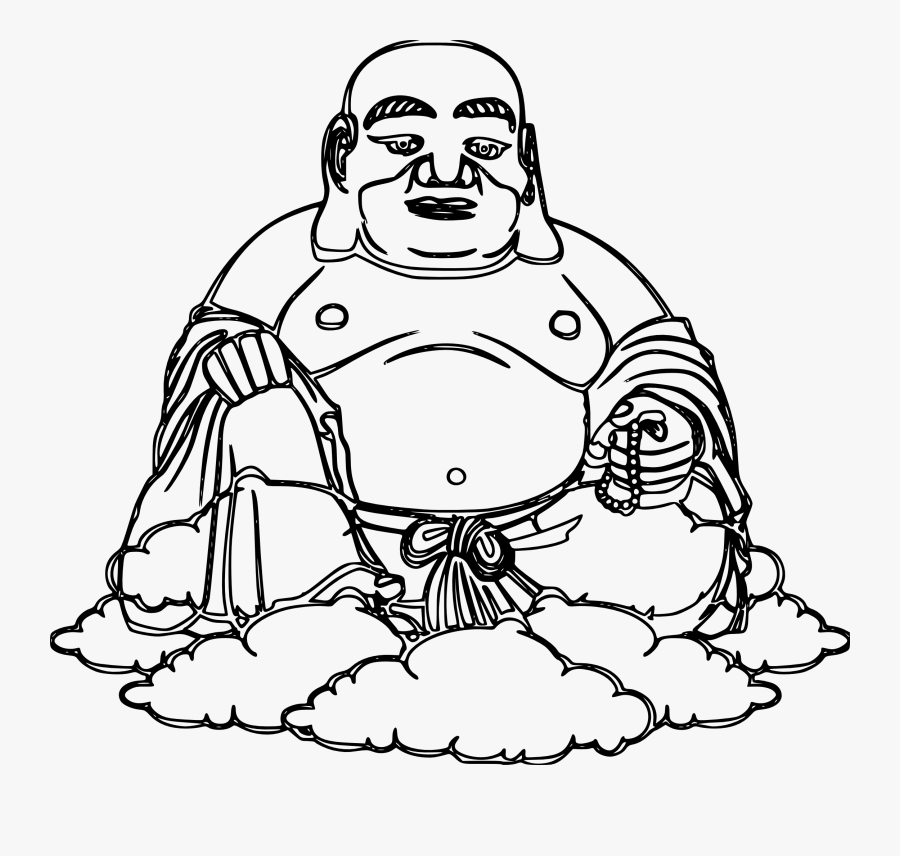 Buddha Clipart Image - Chinese Buddha Black And White, Transparent Clipart