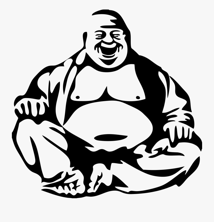 Laughing Buddha - Laughing Buddha Black And White, Transparent Clipart
