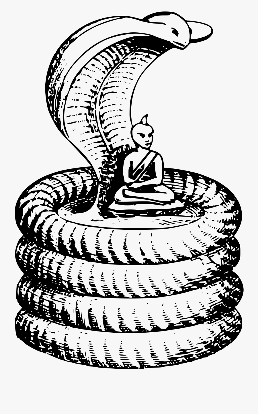 Buddha Protected By A Cobra Icons Png - Snake Art Png, Transparent Clipart
