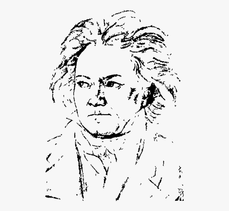 Emotion,hairstyle,art - Beethoven Drawing Transparent, Transparent Clipart