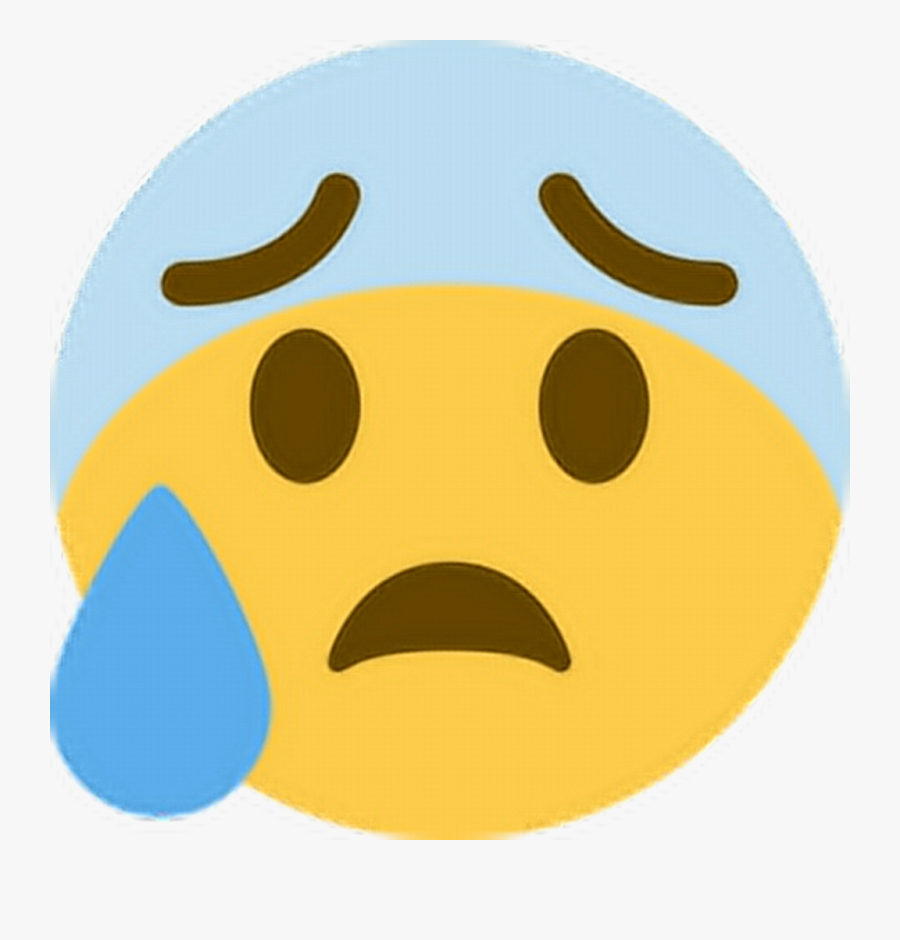 Ohno Scared Worried Anxious Emoji Emoticon Face Express - Discord Cold Sweat Emoji, Transparent Clipart